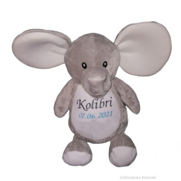 Elefant Stofftier mit Wunschdaten